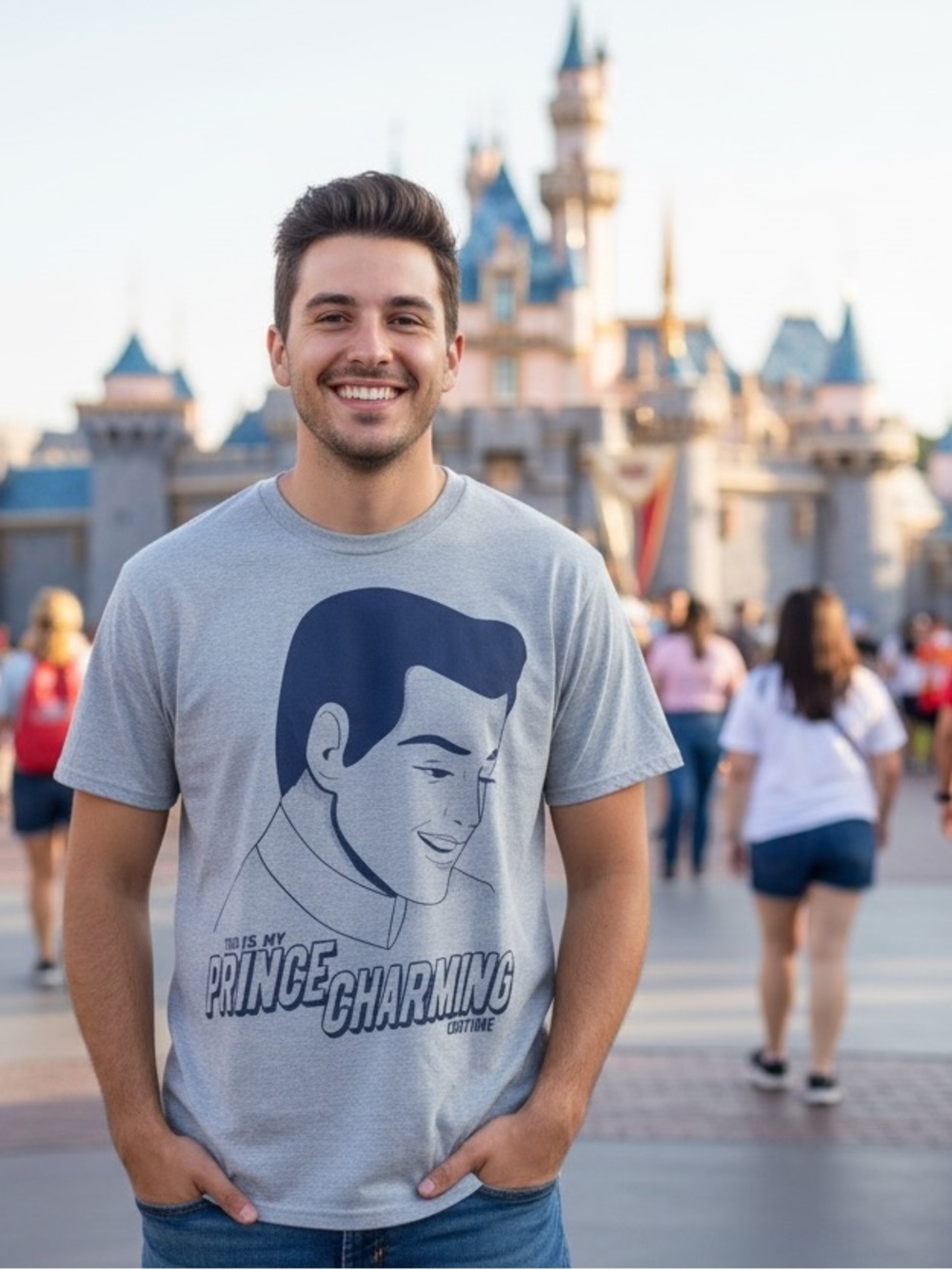 Disney Men's “This is My Prince Charming Costume” SS Tee T Shirt Honeymoon Trip